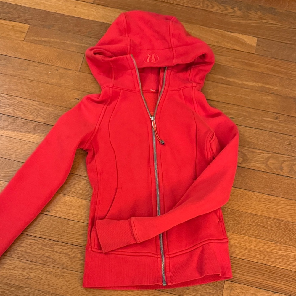 Women’s Lu Lu lemon scuba Red Hoodie Jacket